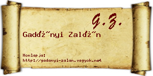 Gadányi Zalán névjegykártya